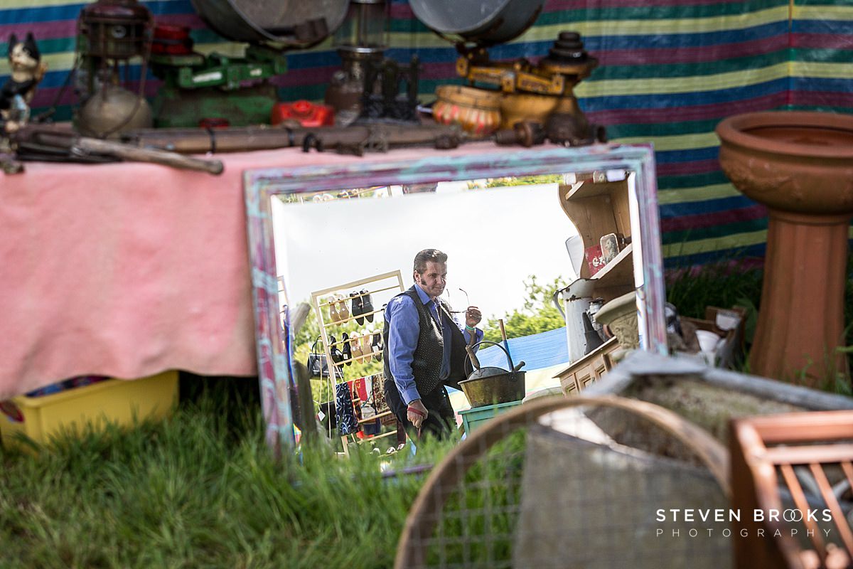 Britain Does Vintage Stody Lodge Norfolk photographer steven brooks photographs Britain Does Vintage at Stody Lodge reflection of man in old mirror