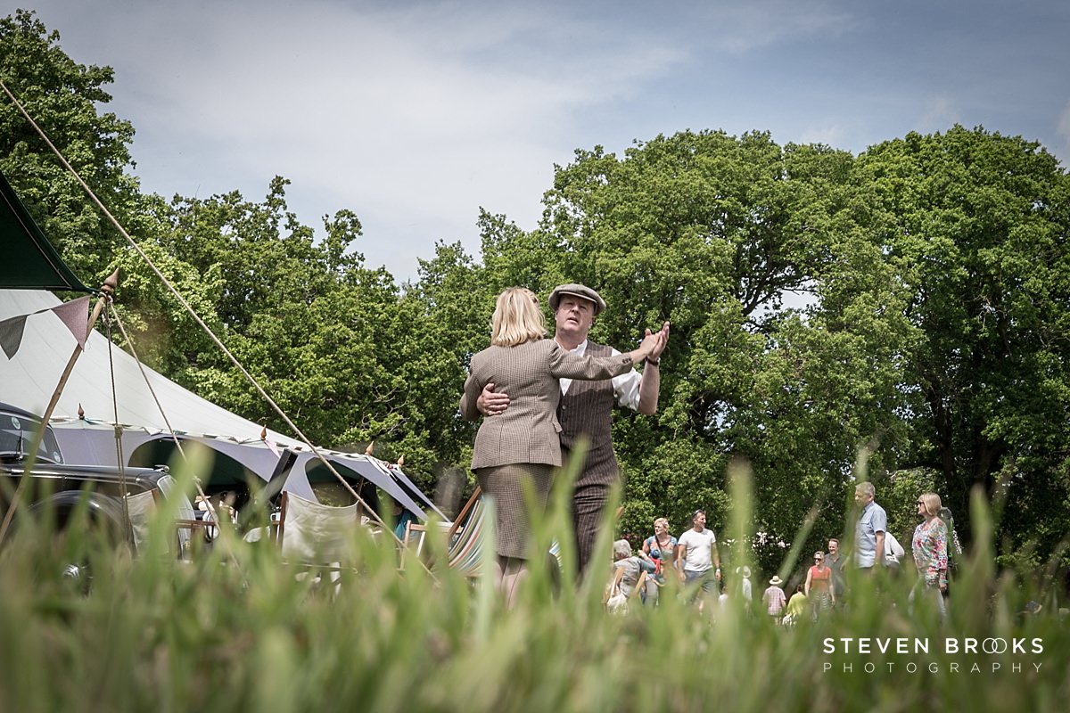 Britain Does Vintage Stody Lodge Norfolk photographer steven brooks photographs couples dancing from ground level to 40's style music at Britain Does Vintage in Noirfolk
